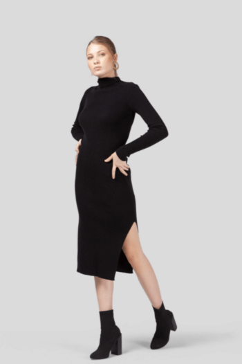 Zumaia – Vestido Midi Algodón Negro